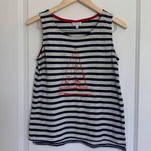 High Fifth Women’s Coastal Grandmother Sailboat Tank Top Blue/Red S